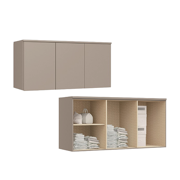 Módulo Aéreo 03 Portas Elegance - 4255A - Niquel - Móveis Castro