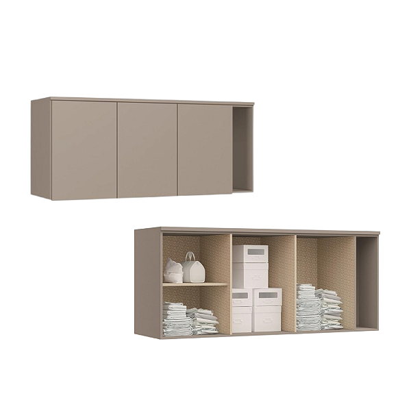 Módulo Aéreo 03 Portas Elegance - 4256A - Niquel - Móveis Castro
