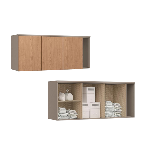 Módulo Aéreo 03 Portas Elegance - 4256A - Niquel/Angelin - Móveis Castro
