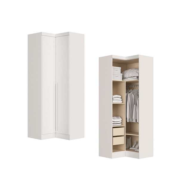 Módulo Canto Reto 02 Portas - Linha Infinity - 3908A - Branco - Móveis Castro