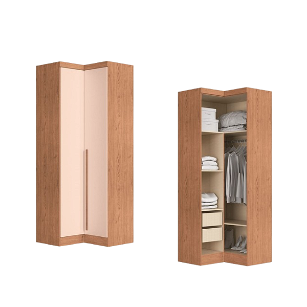 Módulo Canto Reto 02 Portas - Linha Infinity - 3908A - Cedro/Blush - Móveis Castro