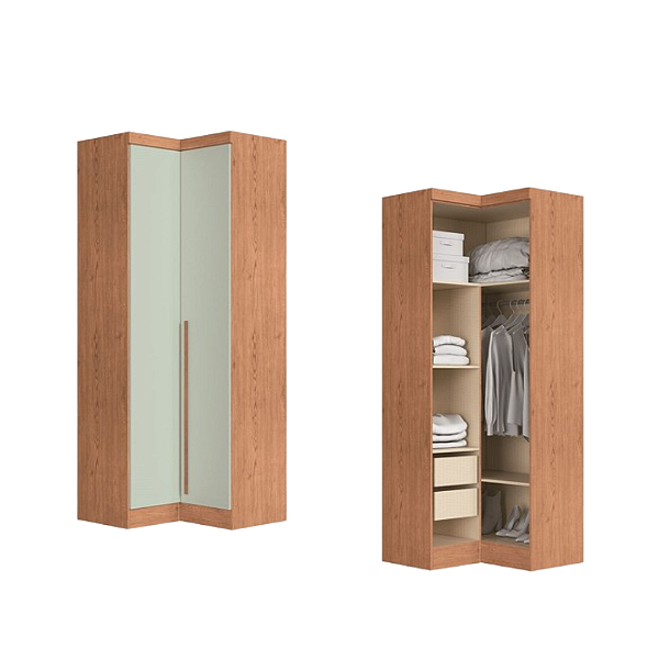 Módulo Canto Reto 02 Portas - Linha Infinity - 3908A - Cedro/Pistache - Móveis Castro