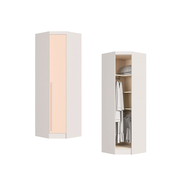 Módulo Canto Obliquo - Linha Infinity - 3909A - Branco/Blush - Móveis Castro
