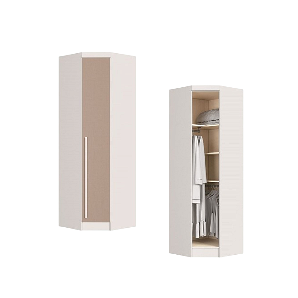 Módulo Canto Obliquo - Linha Infinity - 3909A - Branco/Duna - Móveis Castro