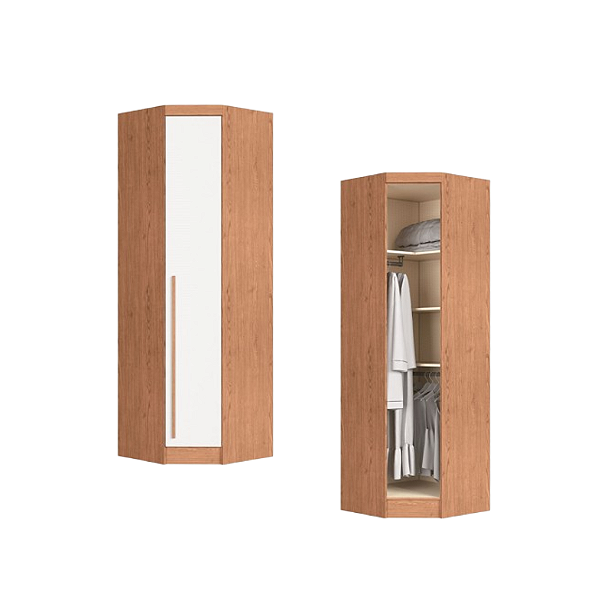 Módulo Canto Obliquo - Linha Infinity - 3909A - Cedro/Branco - Móveis Castro
