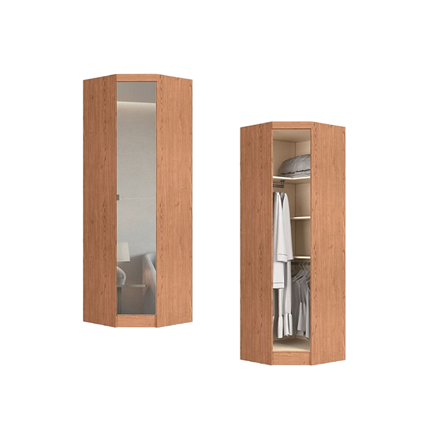 Módulo Canto Obliquo com Espelho - Linha Infinity - 3909A - Cedro - Móveis Castro