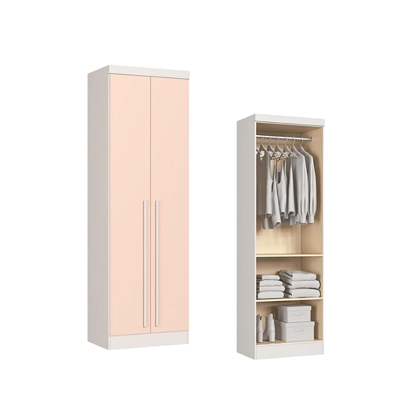 Módulo 02 Portas Infinity - 3920A - Branco/Blush - Móveis Castro