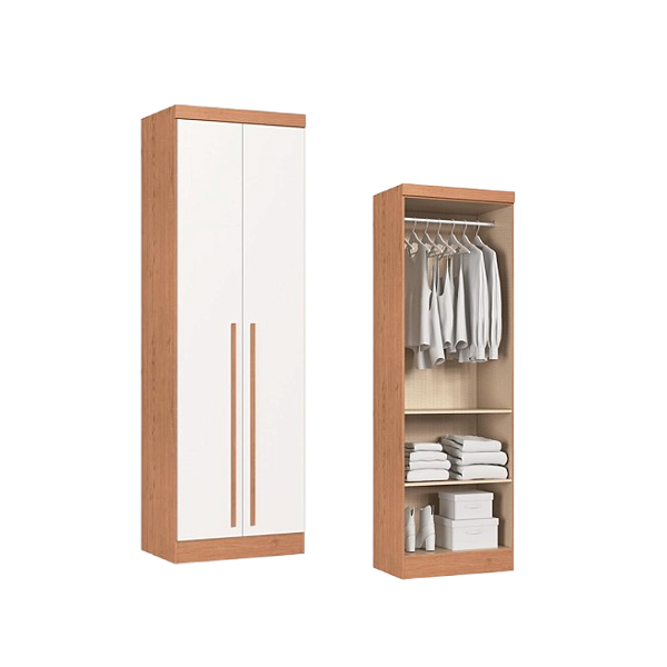 Módulo 02 Portas Infinity - 3920A - Cedro/Branco - Móveis Castro