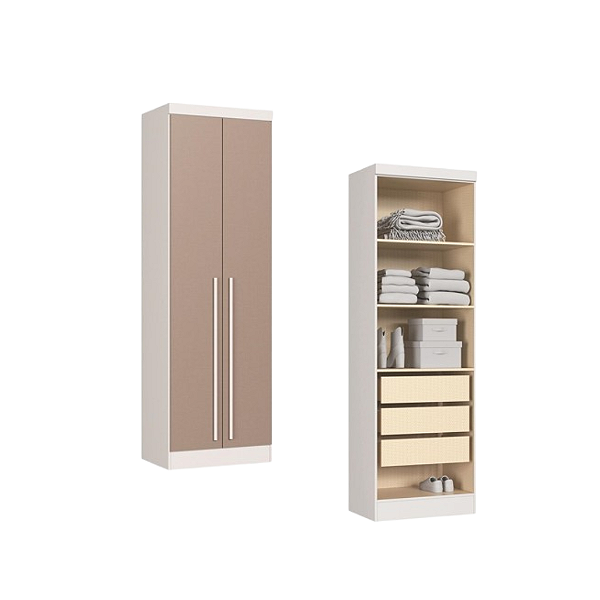 Módulo 02 Portas Infinity - 3920A1 - Branco/Duna - Móveis Castro