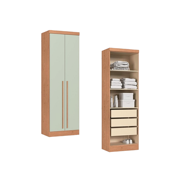 Módulo 02 Portas Infinity - 3920A1 - Cedro/Pistache - Móveis Castro