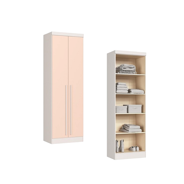 Módulo 02 Portas Infinity - 3920A2 - Branco/Blush - Móveis Castro