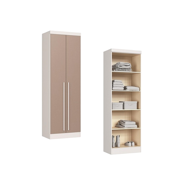 Módulo 02 Portas Infinity - 3920A2 - Branco/Duna - Móveis Castro