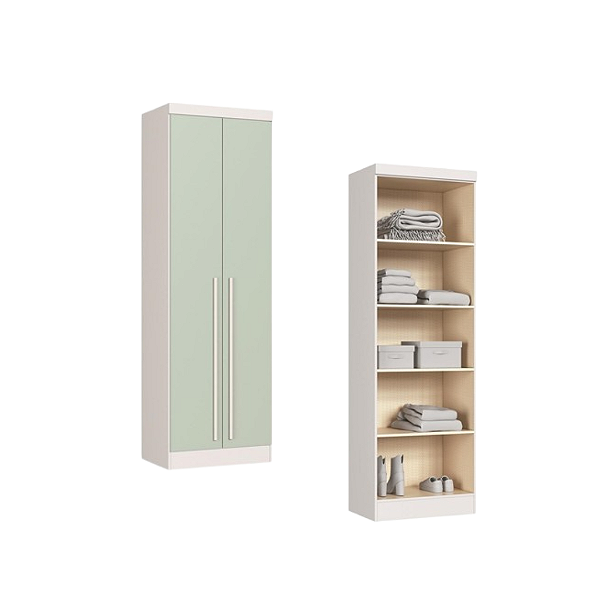 Módulo 02 Portas Infinity - 3920A2 - Branco/Pistache - Móveis Castro