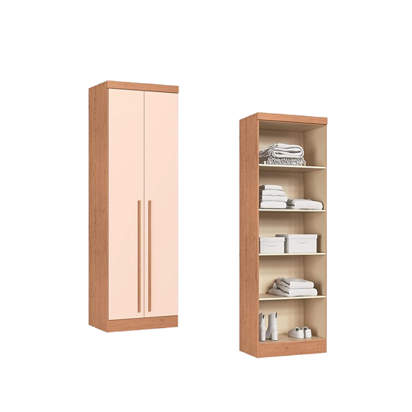 Módulo 02 Portas Infinity - 3920A2 - Cedro/Blush - Móveis Castro