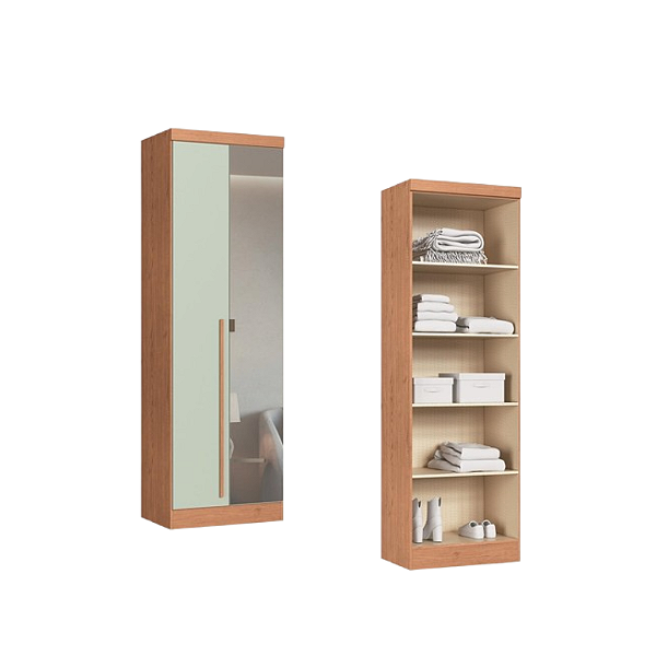Módulo 02 Portas com Espelho Infinity - 3920A2 - Branco - Móveis Castro