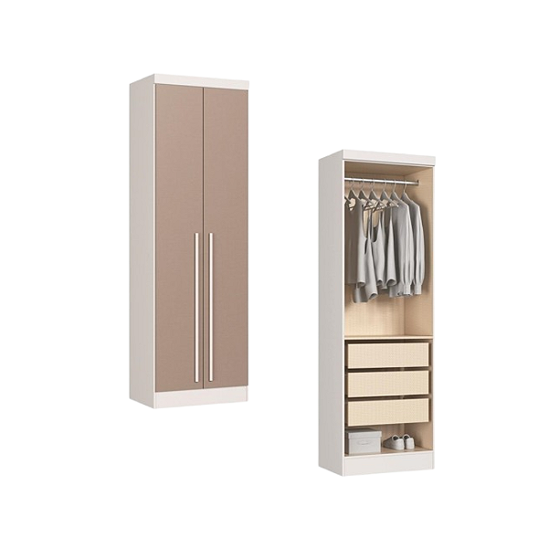 Módulo 02 Portas Infinity - 3920A3 - Branco/Duna - Móveis Castro