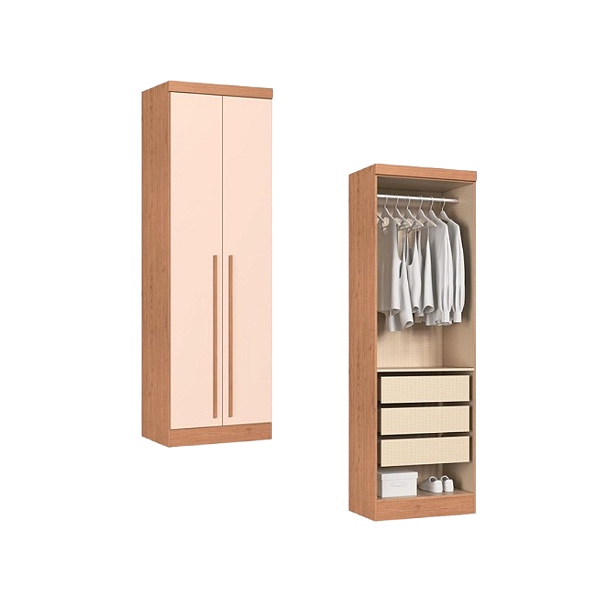 Módulo 02 Portas Infinity - 3920A3 - Cedro/Blush - Móveis Castro