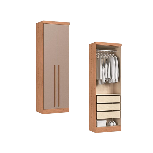 Módulo 02 Portas Infinity - 3920A3 - Cedro/Duna - Móveis Castro