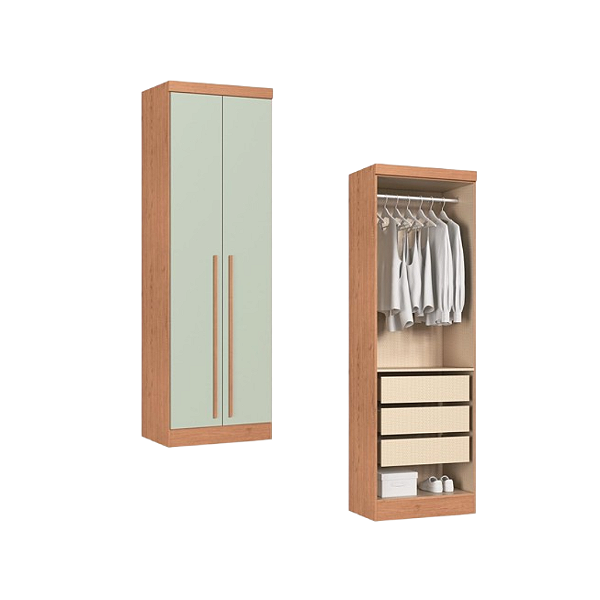 Módulo 02 Portas Infinity - 3920A3 - Cedro/Pistache - Móveis Castro