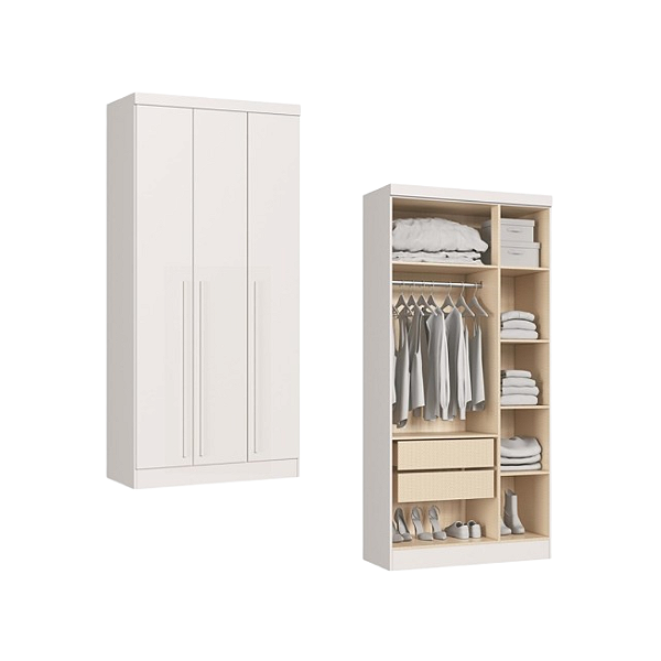 Módulo 03 Portas Infinity - 3930A - Branco - Móveis Castro
