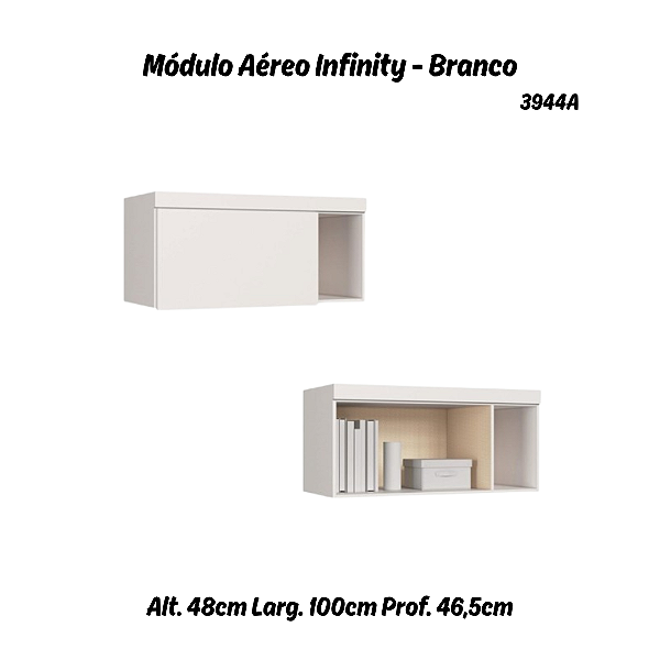 Módulo Aéreo 01 Porta Infinity - 3944A - Branco - Móveis Castro