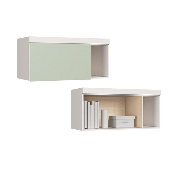 Módulo Aéreo 01 Porta Infinity - 3944A - Branco/Pistache - Móveis Castro