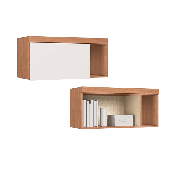 Módulo Aéreo 01 Porta Infinity - 3944A - Cedro/Branco - Móveis Castro
