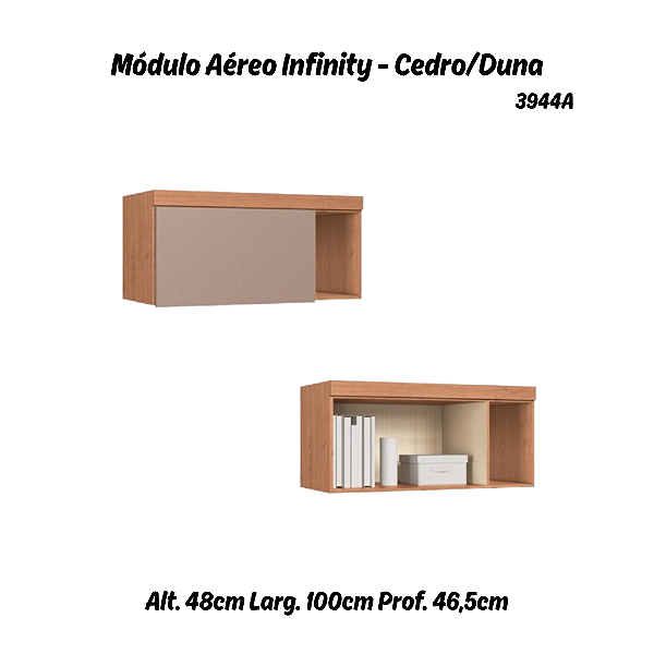 Módulo Aéreo 01 Porta Infinity - 3944A - Cedro/Duna - Móveis Castro