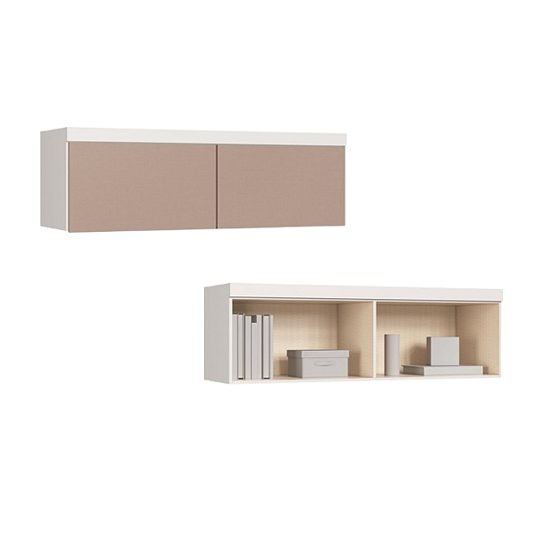 Módulo Aéreo 02 Portas Infinity - 3945A - Branco/Duna - Móveis Castro