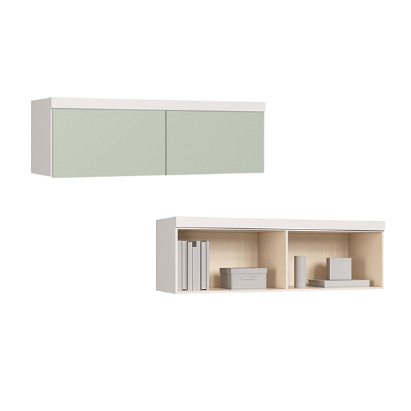 Módulo Aéreo 02 Portas Infinity - 3945A - Branco/Pistache - Móveis Castro