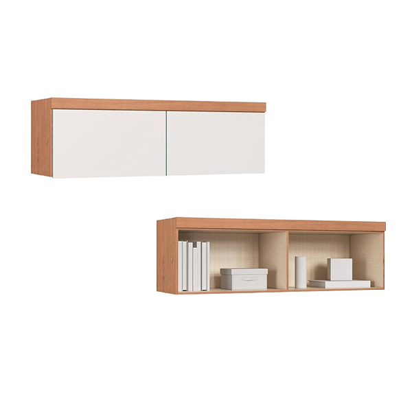 Módulo Aéreo 02 Portas Infinity - 3945A - Cedro/Branco - Móveis Castro