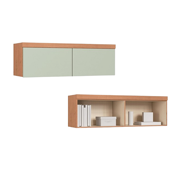 Módulo Aéreo 02 Portas Infinity - 3945A - Cedro/Pistache - Móveis Castro