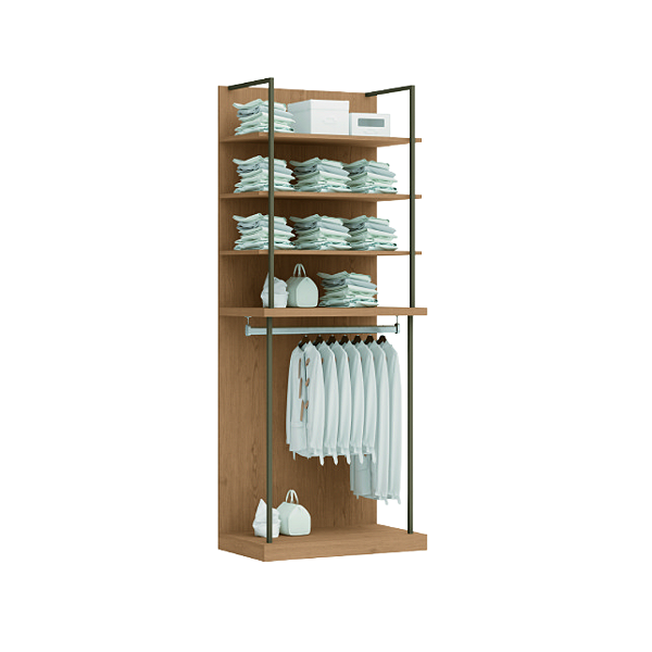 Conjunto Modulo Prateleiras e Cabideiro - 6310M - Angelin - Linha Smart Tube - Móveis Castro