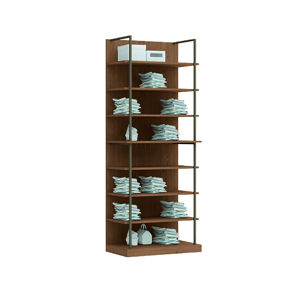 Conjunto Módulo Prateleiras - 6311M - Macadamia - Linha Smart Tube - Móveis Castro