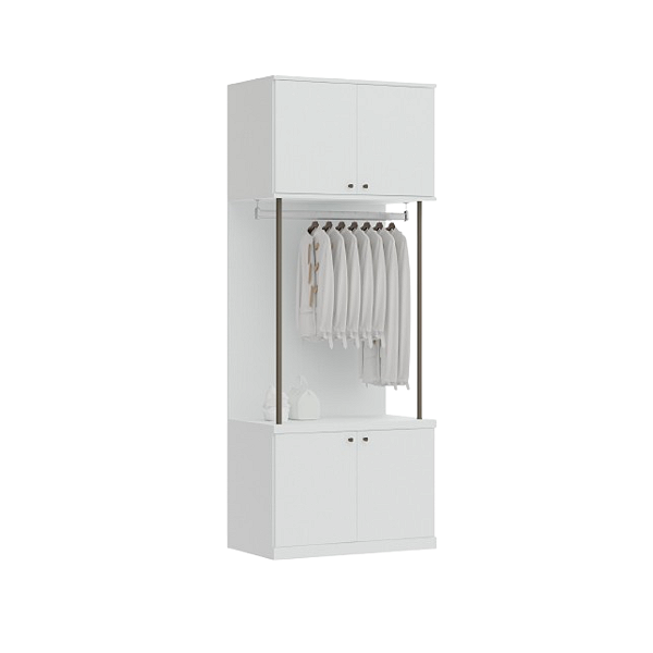 Conjunto Módulo Portas e Cabideiro - 6315M - Branco - Linha Smart Tube - Móveis  Castro