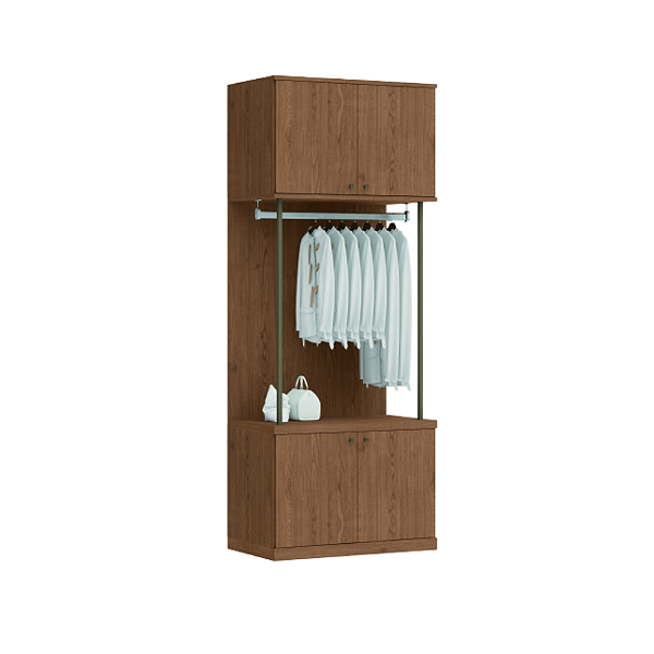 Conjunto Módulo Portas e Cabideiro - 6315M - Macadamia - Linha Smart Tube - Móveis  Castro