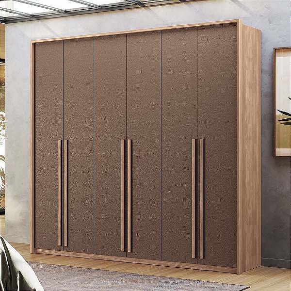 Roupeiro 06 Portas Genova - 165212 - Wood/Terracota - Santos Andira