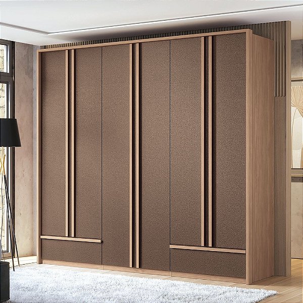 Roupeiro 06 Portas Torino - 163112 - Wood/Terracota - Santos Andira
