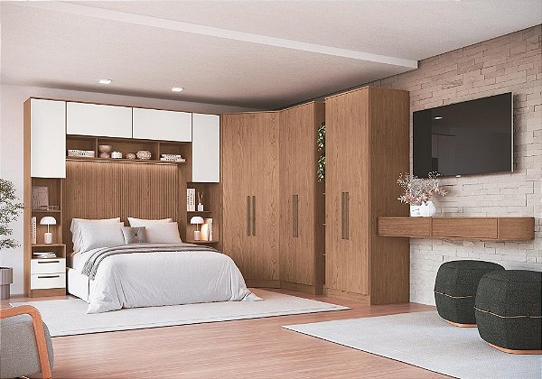 Dormitório Modulado 07 pçs - Linha Requinte - Moveis Castro
