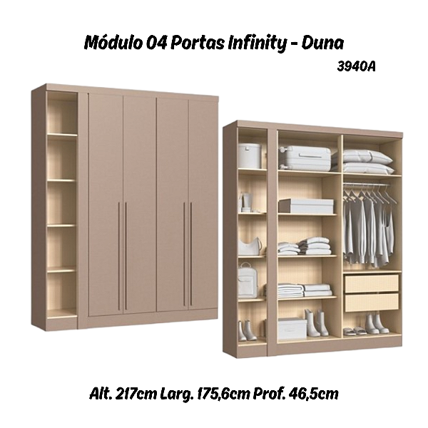 Módulo 04 Portas Infinity - 3940A - Duna - Móveis Castro