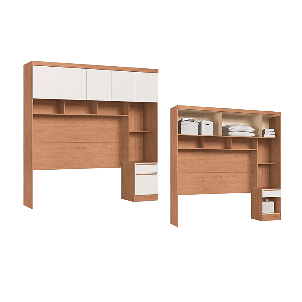 Módulo Ponte Casal Infinity - 3900A - Cedro/Branco - Móveis Castro
