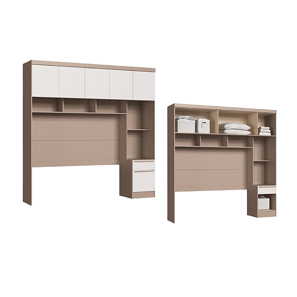 Módulo Ponte Casal Infinity - 3900A - Duna/Branco - Móveis Castro
