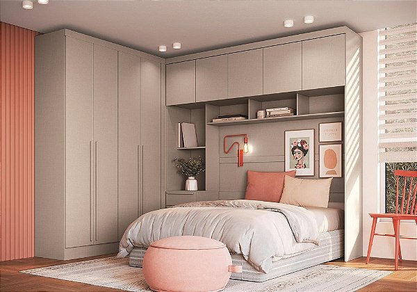 Dormitório Modulado 02 pçs - Linha Infinity - Moveis Castro
