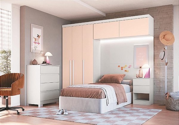 Dormitório Modulado 04 pçs - Linha Infinity - Moveis Castro