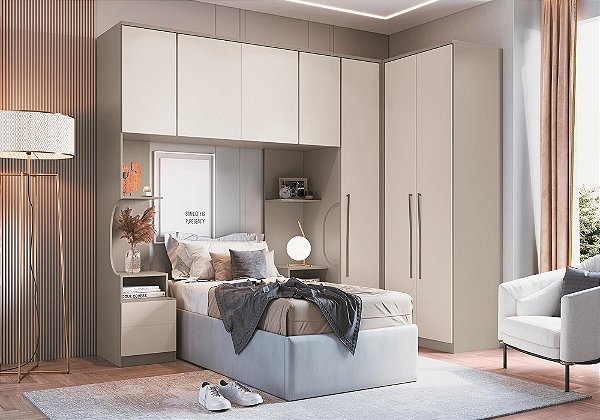 Dormitório Modulado 05 pçs - Linha Elegance - Moveis Castro