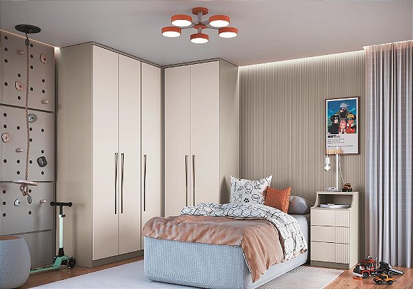 Dormitório Modulado 04 pçs - Linha Elegance - Moveis Castro