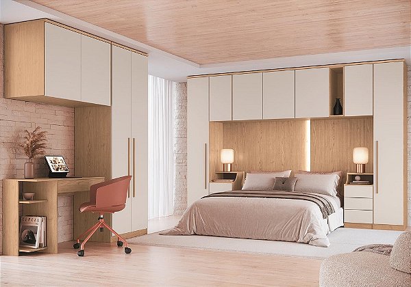 Dormitório Modulado 10 pçs - Linha Elegance - Moveis Castro