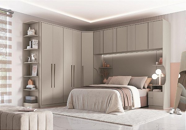 Dormitório Modulado 06 pçs - Linha Elegance - Moveis Castro
