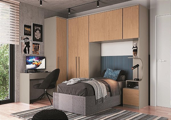 Dormitório Modulado 05 pçs - Linha Elegance - Moveis Castro