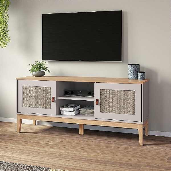 Rack 02 Portas - MB1003 - Mel/Off White - Movelbento